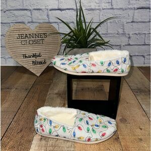 Toms Grey Glacier Glow In The Dark Women Shoe Size 9 Christmas Lights